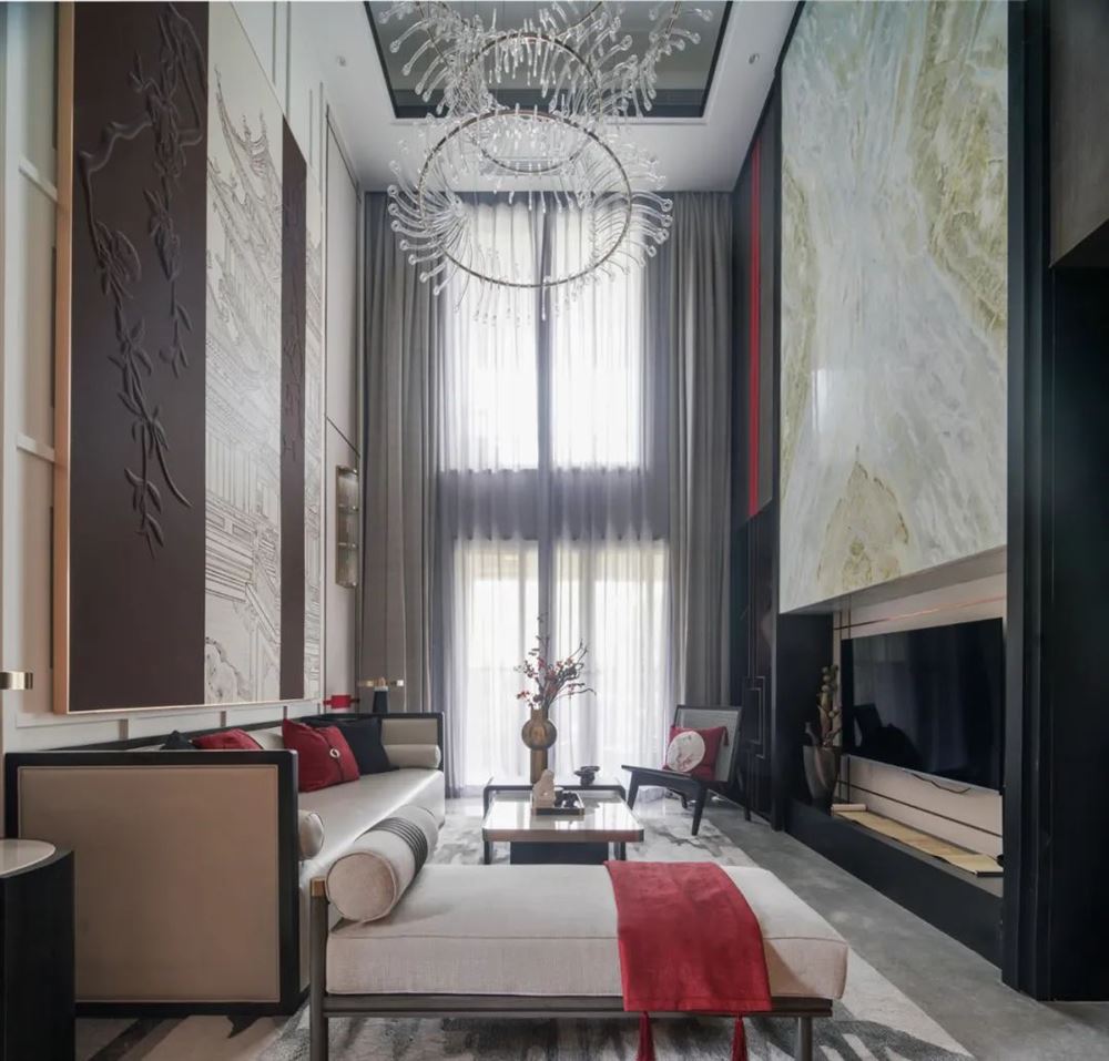 南京室内装修富佳和院215平米别墅-新中式风格室内设计家装案例