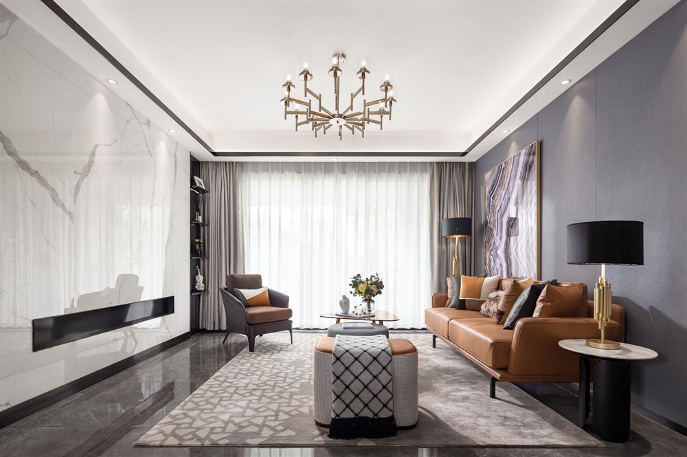 南京室内装修雅居乐英伦首府135平米三居-现代轻奢风格室内设计家装案例