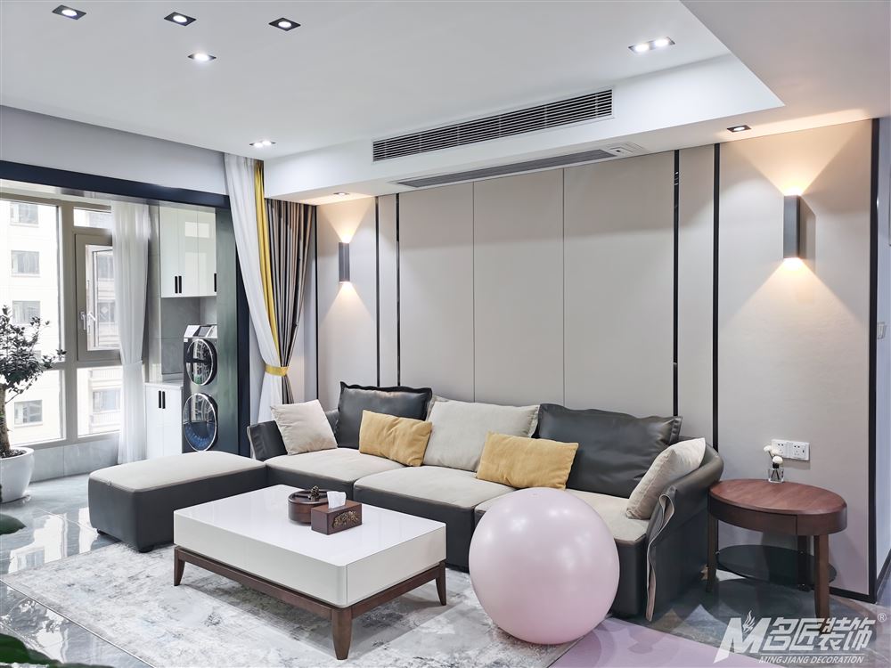 南京室内装修国华新都142平米-现代简约设计轻奢与精致的双重享受